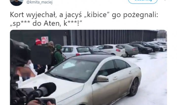 Tak jeden z ''kibiców'' Wisły pożegnał Dawida Korta...